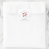 Wedding Pink Floral Bouquet Wedding Sanitizer Gel Vierkante Sticker (Tas)