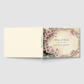 Wedding Pink Flowers Gild Filigree Lijst Gastenboek (Volledig)