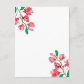 Wedding Pink White Watercolor Magnolia Informatiekaartje (Achterkant)