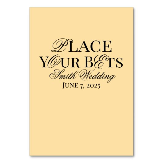 Wedding Plaats uw beste bewerkbare Sjabloon Kaart (Achterkant)