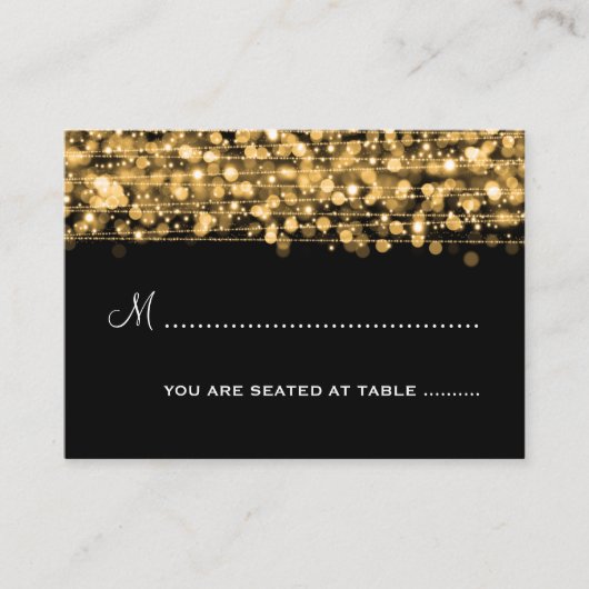 Wedding Plaatskaarten Party Sparkles Gold Plaatskaartje (Voorkant)