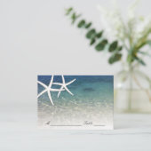 Wedding Place Card | Blue Zee Starfish Beach Plaatskaartje (Staand voorkant)