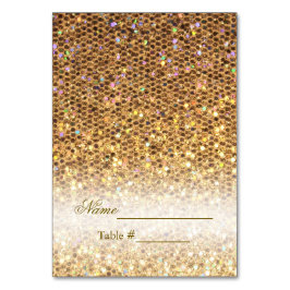 Wedding Place Card Gold Glam Kaart