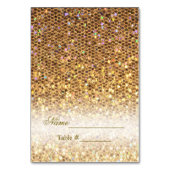 Wedding Place Card Gold Glam Kaart (Voorkant)