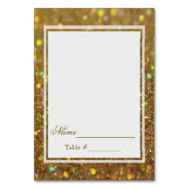 Wedding Place Card Golden Glitter Kaart