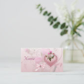 Wedding Place Card Naam Pink Floral Verwijder "Naa Plaatskaartje (Staand voorkant)