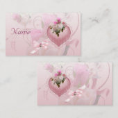 Wedding Place Card Naam Pink Floral Verwijder "Naa Plaatskaartje (Voorkant / Achterkant)