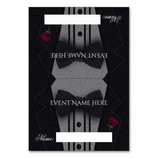 Wedding Place Card Tuxedo Kaart (Voorkant)