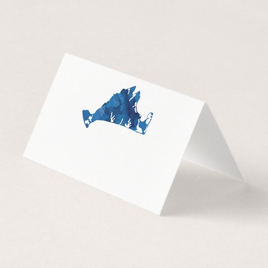 Wedding Place Card Waterverf Marthas Vineyard Kaar Kaart (Voorkant)