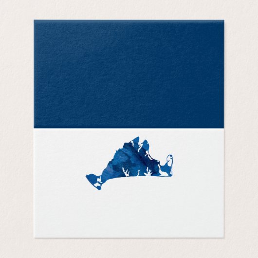 Wedding Place Card Waterverf Marthas Vineyard Kaar Kaart (Buitenkant ongevouwen)