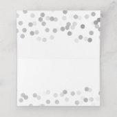 Wedding Place Card Zilveren Folie Glitter Lights Plaatskaartje (Binnenkant ongevouwen)