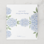 Wedding Place Cards, Blue Hydrangea Border Classic Plaatskaartje (Buitenkant ongevouwen)