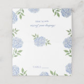 Wedding Place Cards, Blue Hydrangea Border Classic Plaatskaartje (Buitenkant ongevouwen)