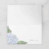 Wedding Place Cards, Blue Hydrangea Classic Escort Plaatskaartje (Buitenkant ongevouwen)
