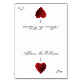 Wedding Place Cards Fish Icon-Red Roses Kaart (Voorkant)