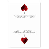 Wedding Place cards--Heart Shaped Red Roses Kaart (Voorkant)