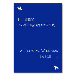 Wedding Place cards-Meat Icon-Blue and White- Kaart