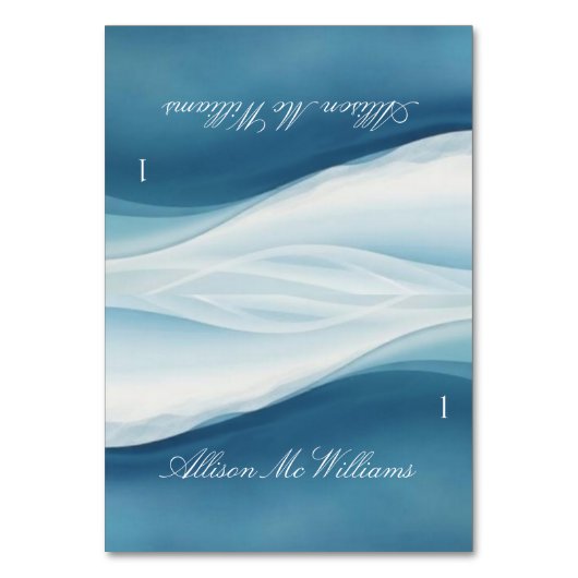 Wedding Place Cards-Serene Blue Kaart (Voorkant)