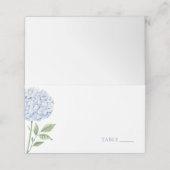 Wedding Place Cards, Single Blue Hydrangea Classic Plaatskaartje (Buitenkant ongevouwen)