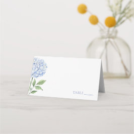 Wedding Place Cards, Single Blue Hydrangea Classic Plaatskaartje