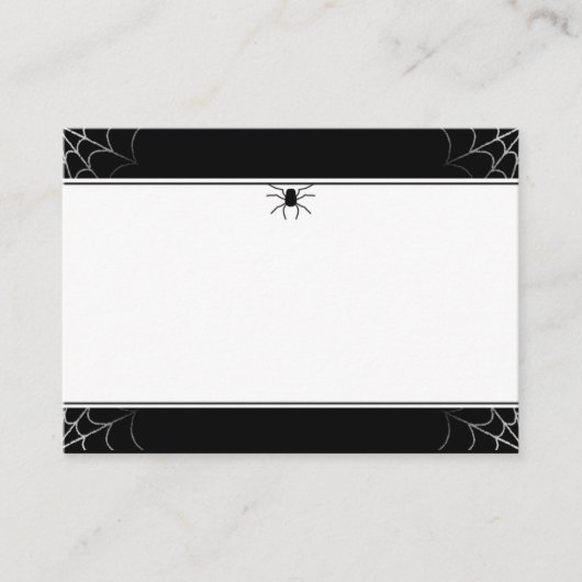 Wedding Place Cards Spider & Web BLANK Plaatskaartje (Voorkant)