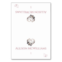 Wedding Place kaarten-Roze Hart-Vegetarisch Icoon Kaart