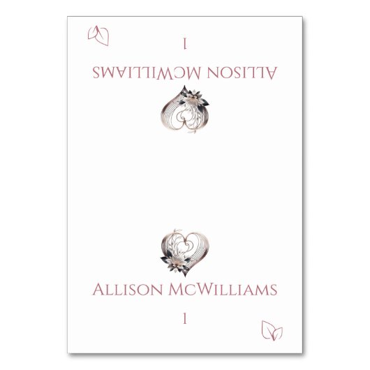 Wedding Place kaarten-Roze Hart-Vegetarisch Icoon Kaart (Voorkant)