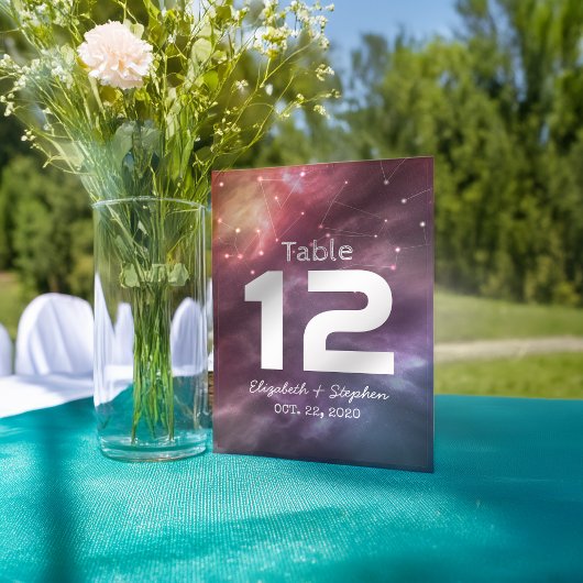 Wedding Place Table Number Galaxy Constellations Kaart