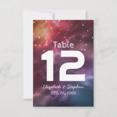 Wedding Place Table Number Galaxy Constellations Kaart (Voorkant)