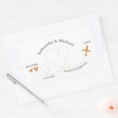 Wedding Plane Flight Travel Lover Rechthoekige Sticker (Envelop)