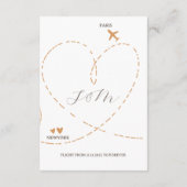 Wedding Plane Travel Flight Details Informatiekaartje (Achterkant)