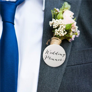 Wedding Planer Classic Calligraphy Bridal Party Ronde Button 7,6 Cm