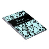 Wedding Planner Black en Turquoise Floral-laptop Notitieboek (Rechterzijde)