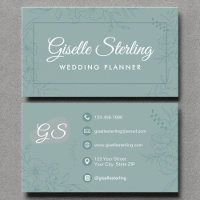 Wedding Planner Blauwgroen Floral Line Art Script