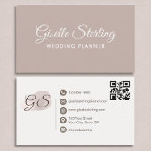 Wedding Planner Blush Mauve Moderne Elegante QR-co Visitekaartje