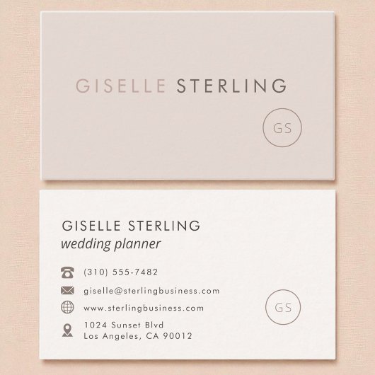 Wedding Planner Blush Roze Minimalistische Luxe Visitekaartje