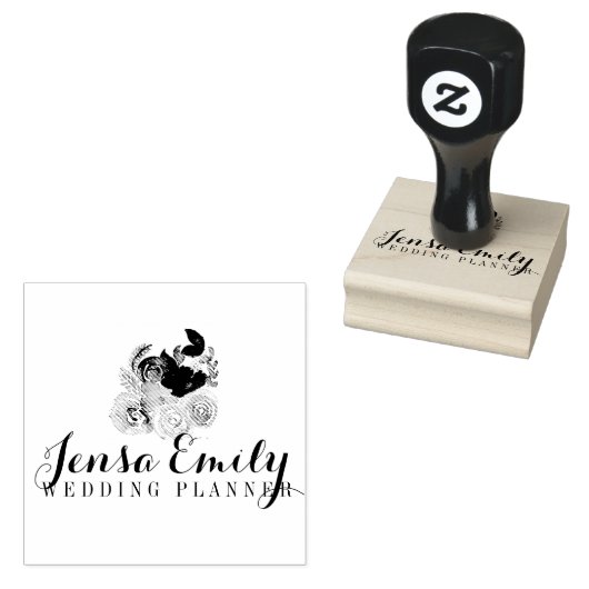 Wedding Planner Bouquet Logo Artist Studio Rubberstempel (Gestempeld)