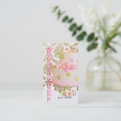 , Wedding Planner + Cake + Fidora Damask Visitekaartje (Staand voorkant)