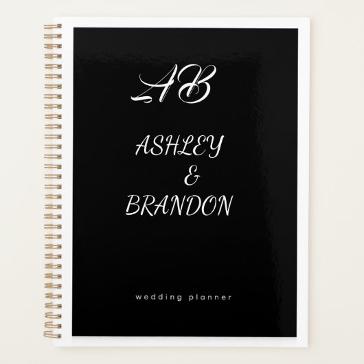  Wedding Planner Cover Black  Personalized Noteboo (Voorkant)