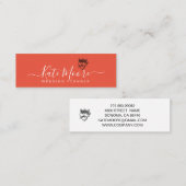 Wedding Planner Crown Hearts Rood Sinaasappel Mini Visitekaartje (Voorkant / Achterkant)