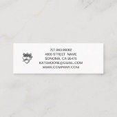 Wedding Planner Crown Hearts Rood Sinaasappel Mini Visitekaartje (Achterkant)