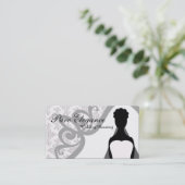 Wedding Planner Damask Chandelier Visitekaartje (Staand voorkant)