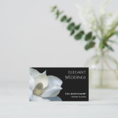 Wedding Planner Elegant Magnolia Black & White Visitekaartje (Staand voorkant)