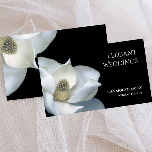 Wedding Planner Elegant Magnolia Black & White Visitekaartje