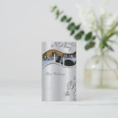 Wedding Planner Elegant Visitekaartje Silver Metal (Staand voorkant)