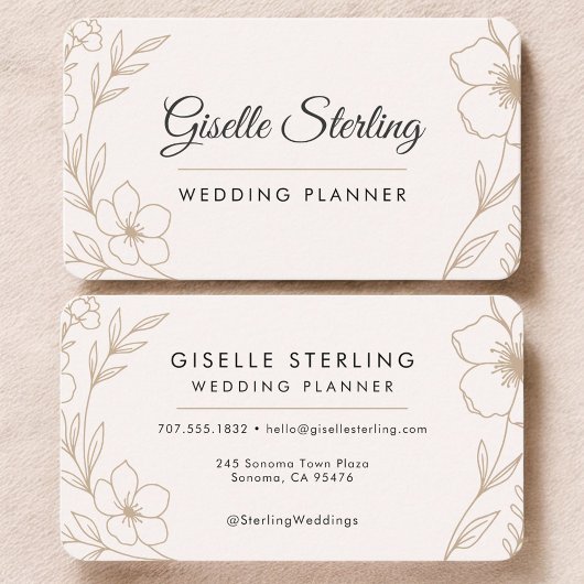 Wedding Planner Floral Visitekaartje