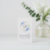 Wedding Planner Flower Floral Monogram Business Ca Visitekaartje (Staand voorkant)