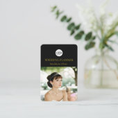 Wedding Planner Foto Zwart QR-code Visitekaartje (Staand voorkant)