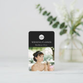 Wedding Planner Foto Zwart Wit QR Code Visitekaartje (Staand voorkant)