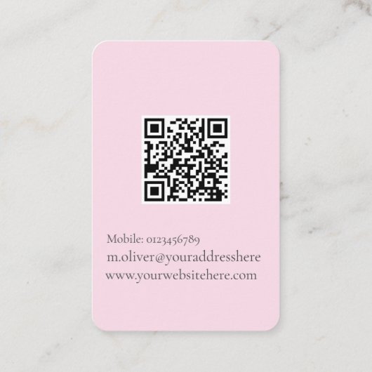 Wedding Planner Foto Zwart Wit QR Code Visitekaartje (Achterkant)